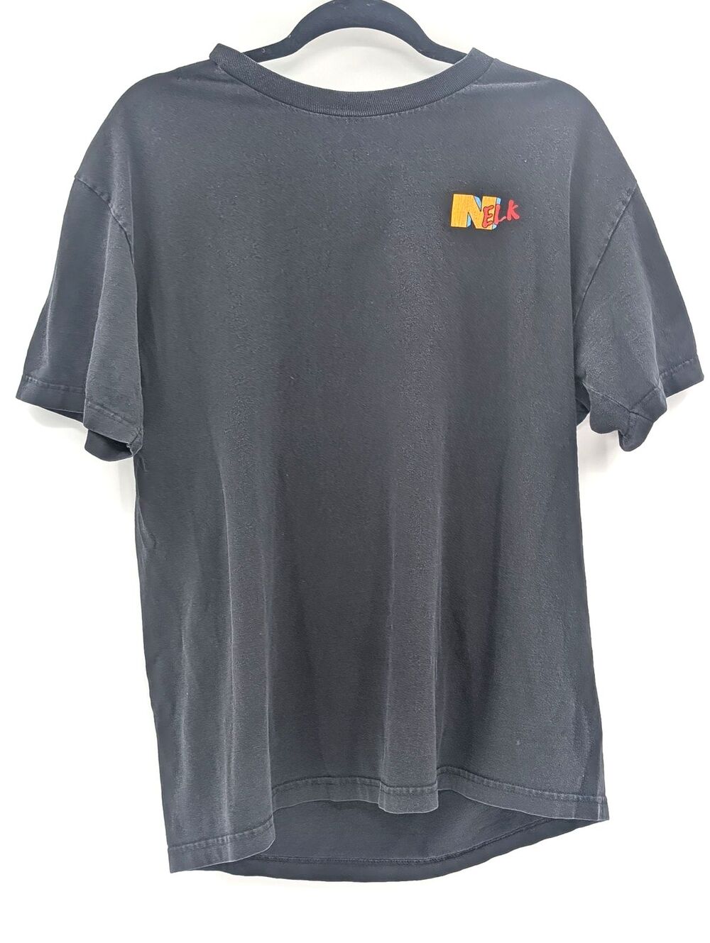 Nelk Boys Black Distressed Faded Cotton Graphic T-Shirt Size Large